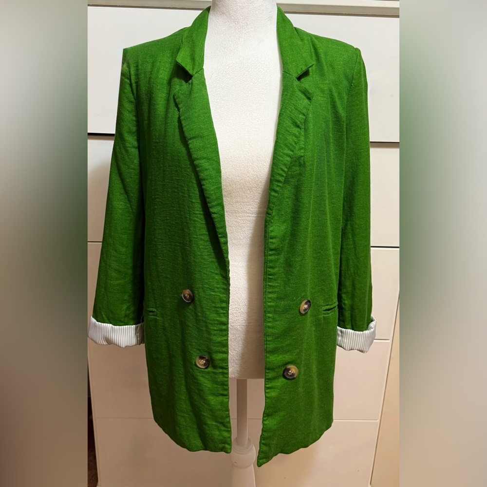 Women’s Green Blazer Pre-Owned Used Medium Size Women’s Casual Formal